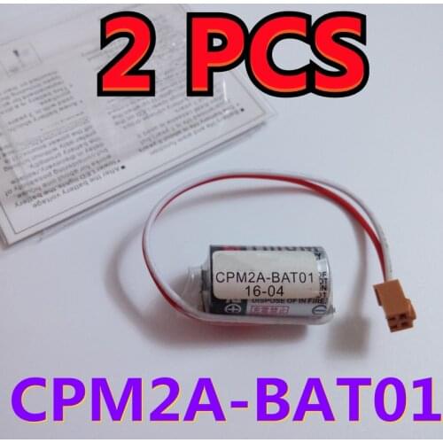 2PCS Original New CPM2A-BAT01 3.6V 1000mAh CJ1 CQM1H NS7 PLC Industrial Lithium Battery with brown plug for OMRON ER3V