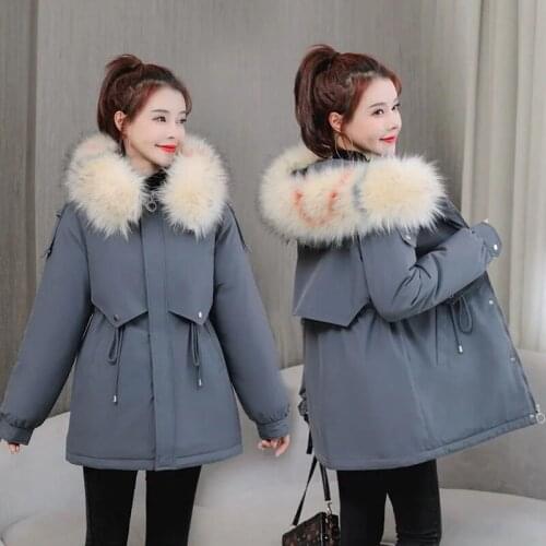 Orwindny New Warm Jackets Women Short Cotton Padded Clothing Plus Size S-4XL Coats Ladies Fur Lining Office Lady Parka Hooded