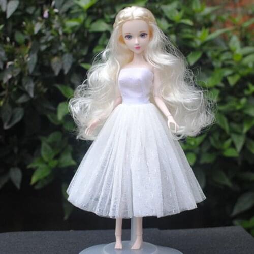 White Dotted Polka 1/6 BJD Doll Dress For Barbie Clothes Outfits Lace Fairy Dresses Princess Party Gown 11.5" Dolls Accessories