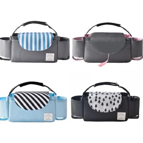 Baby Carriage Hanging Bag Nylon Stroller Nappy Diaper Holder Portable Travel Pram Cart Buggy Hanging Storage Bag Infant Supplies