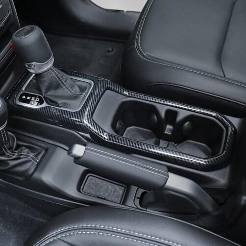 QHCP Car Gear Shift Cover Frame Panel Trims Decoration Sticker ABS For Jeep Wrangler JL 2018-2021 Interior Mouldings Accessories