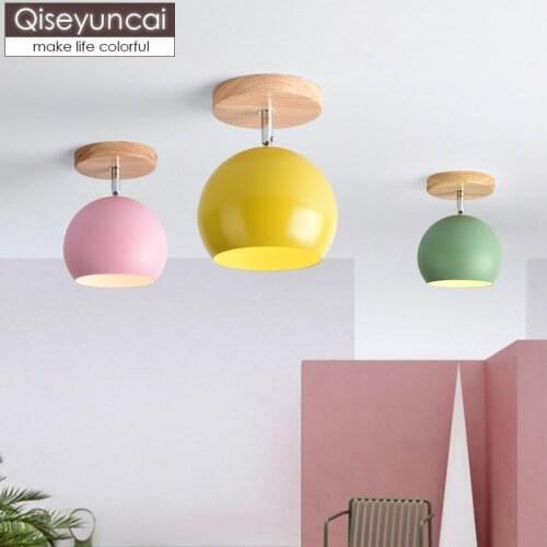 Qiseyuncai Nordic Simple Macarons Entry LED ceiling lamps Corridors Aisles Balcony Stairs Entrance Halls lamps free shipping