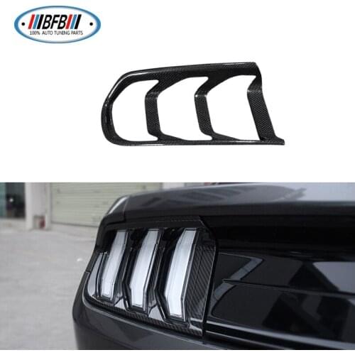 Real Carbon Fiber Rear Tail Lamp Cover Frame for Ford Mustang 2015