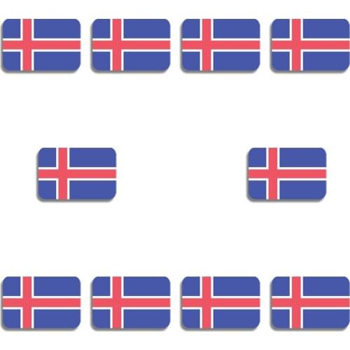 RSHCZY 10Pcs/Lot Iceland Flag Pin Acrylic Brooch Flag Badge For Backpacks Coat Hat Classic Patriotism Jewelry Gift