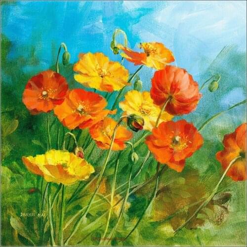 Counted Cross Stitch Kits Needlework Embroidery - Crafts 14 ct Aida DMC Color DIY Arts Handmade Home Decor - Summer Field IV