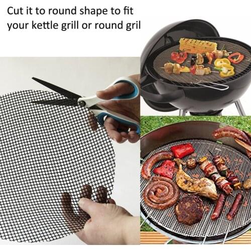 Resistant to 260degC BBQ Grill Mesh Non-Stick Mat Reusable Sheet Heat Resistant Barbecue Net Great for barbecue grill baking