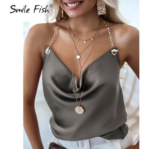 SMILE FISH Satin Blouses