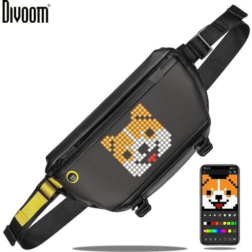 Divoom Sling Bag Customizable Pixel Art Fashion Design Outdoor Sport Waterproof for Biking Hiking Outside Activity Big Space