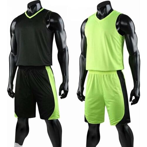 New Double-sided Wearable Basketball Jersey Sets Uniforms Adult Breathable Sports clothing Men Basketball jerseys Training suits