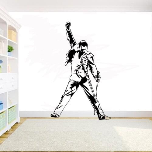 Vintage Freddie Mercury Queen Band Wall Decal Music Rock Boys Bedroom Livingroom Vinyl Stickers Removable Room Decoration Y47