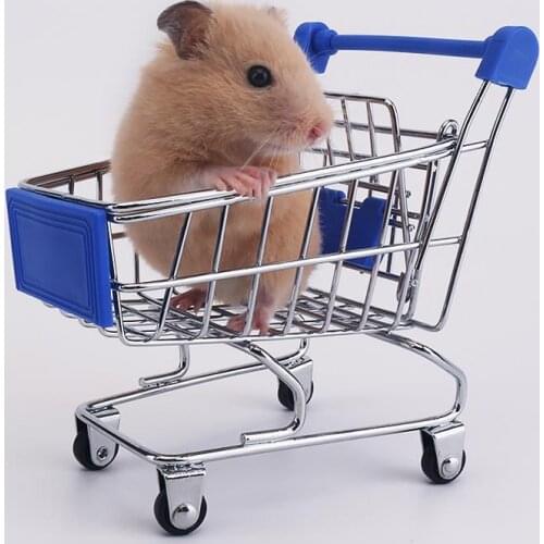 Funny Hamster Trolley Small Supermarket Shopping Cart Photo Props Trolley Pet Bird Parrot Hamster Toy Pet Supplies