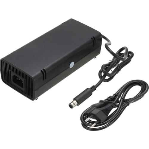 For XBOX 360 E Game Console Charger 12V Home Wall Charger Power Supply US / EU Plug AC Adapter Charging Cable Cord Black