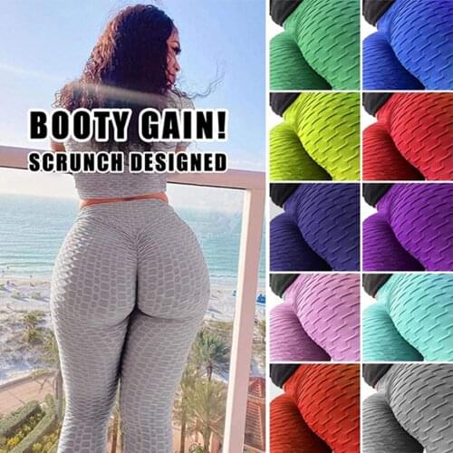 KIWI RATA Womens High Waist Yoga Pants Tummy Control Workout Ruched Butt Lifting Stretchy Leggings Textured Booty Tights