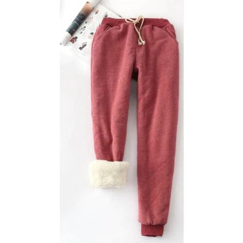 Winter Cashmere Harem Warm Pants Women 2020 Causal trousers Women Warm Thick Lambskin Cashmere Pants Women Loose Pant