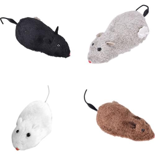 1PCS Funny Kwaii Wind Up Running Mouse Rat Move Tail Cat Kitten Prank Toy Kids Joking Gag Gift Toys Playing Toys