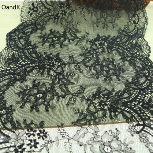 1yard 19cm stretch yarn withelastic lace fabric diy clothing textiles edge decoration cloth trim black lace