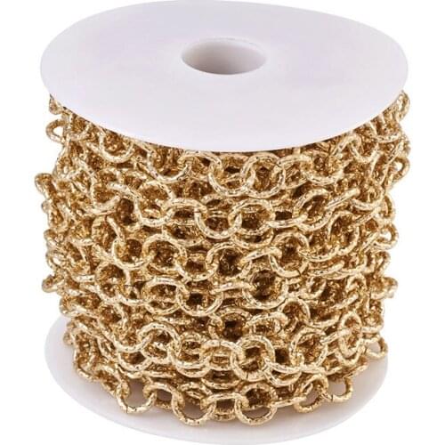 10m/roll Textured Unwelded Aluminium Rolo Chain Twist Chain with Spool for Jewelry Making DIY Bracelet Necklace 11.5x2mm