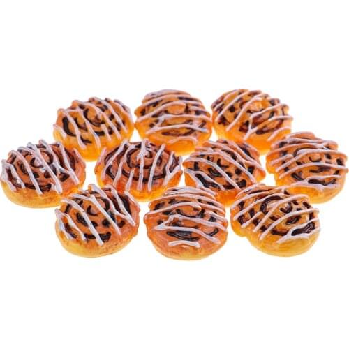 10PCS DIY Resin Fake Bread Food Miniature Flat Back Cabochon Flatback Embellishment Accessories Scrapbooking Decoration