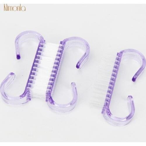 10pcs/set Nail Art Cleaning Purple Brush Nail Polishing Finger Care Dust Clean Handle Scrubbing Brush Tool Manicure Pedicure
