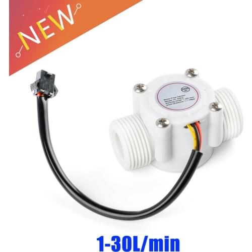 12V Water Flow Sensor DC 5-24V Flowmeter Hall Flow Sensor Water Control Liquid Flow Sensor Switch 1-30L/min 1.75MPa YF-S403