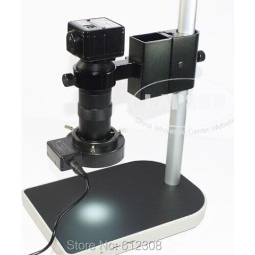 120X HD Digital Industry USB C-mount Microscope Camera Magnifier With Table Stand Lens Led Rring Light for PCB Lab SJM200C