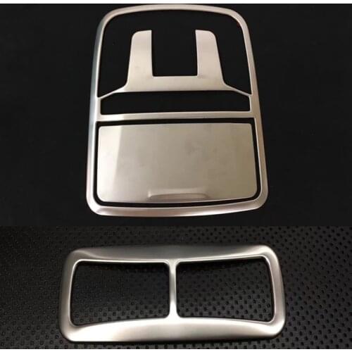 2pcs/ set Car Styling Stainless Steel Car Inner Front Roof Reading Light Read Lamp Cover Trim For Honda CRV CR-V 2017 2018