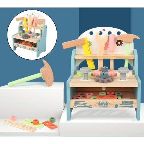 26/Set Creative Wood Play Tool Workbench Set DIY Educational Workshop Hand Tool Funny Play Tools Toys Gift for Boys