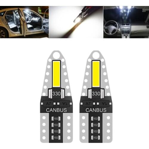 2x T10 W5W LED 7020 2smd 194 501 Interior Lamp Side Marker License Plate Bulb for Audi a6 c7 a6 c5 q7 a1 tt a4 b9 a4 b5 q3