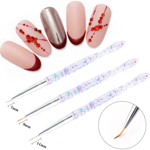 3Pcs/Set Nail Art Dotting Drawing Painting Pen Hook Flower Carving Nail Pen Beauty Makeup Tool Liner Polish Brush Accessories