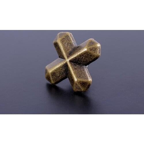 30pc 15*12MM DIY SOLID COPPER CROSS BUTTON CONCHO STUD RIVET LEATHER CRAFT BIKER