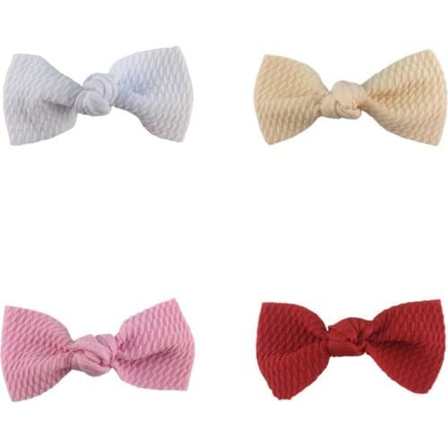 30pcs/lot 3.2‘’ Seersucker Waffle Hair Bow Knot without clips For Kid Headband Fabric Barerres Hair Clip DIY Girls Headwear