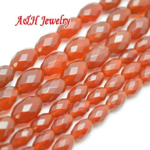 5pcs New Arrival Natural Red Stone Faceted Barrel Shape Beads 6x9mm / 8x12mm Fashion Jewelry Making Materials