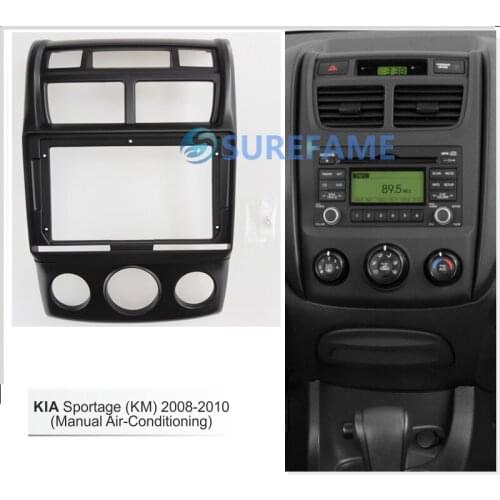 9 inch Car Fascia Radio Panel for KIA SPORTAGE 2008-2010 Dash Kit Install Facia Console Bezel Adapter Plate 9inch Cover Trim