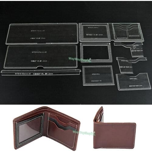 1 Pcs Acrylic Card Holder Bag Templates WT915C Tool For Making Leather Bifold Wallet DIY