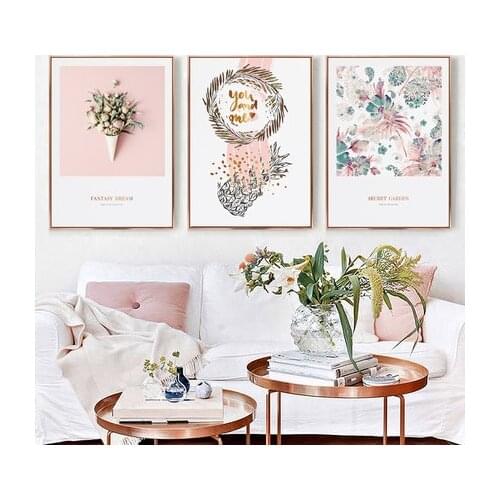 5D Diy Diamond Painting Full Drill Flowers Fresh Triptych Stickers Drill Cross Stitch Living Room New Modern Diamond Embroidery