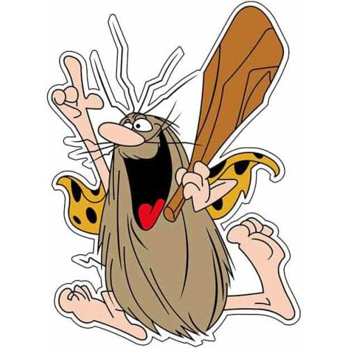 Car Stickers Decor Motorcycle Decals Captain Caveman Cartoon Decorative Accessories Creative Sunscreen Waterproof PVC,13cm*10cm