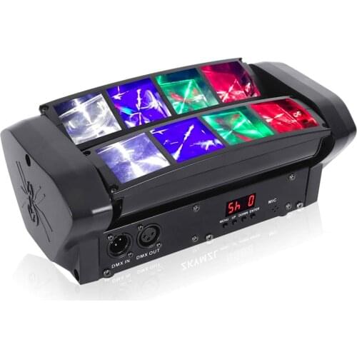 DJ Light, RGBW Beam Effect LED Moving Head Stage Lights, Sound Activated Disco Lights, LED Spider Light For Wedding Dance Party
