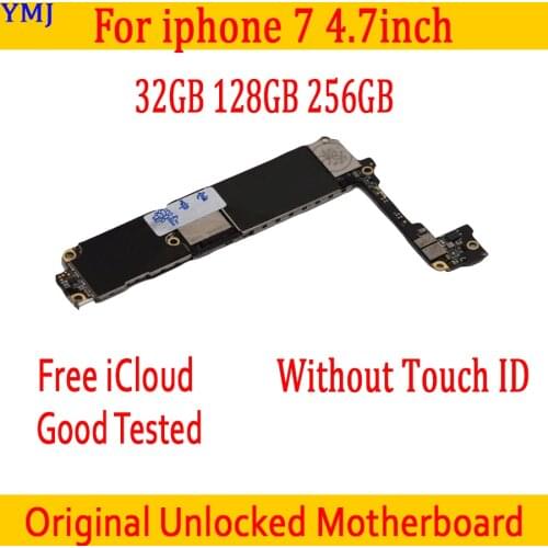 For iPhone 7 Motherboard without Touch ID Original unlocked for iphone 7 logic board 32gb / 128gb / 256gb with Chips