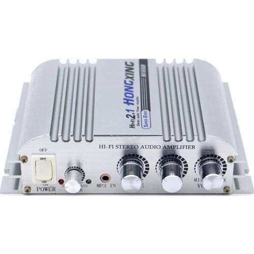 Home Subwoofer Mini Amplifier HiFi 2.1 Audio Power Digital Stereo AMP Digital Amplifier for Motorcycle Car