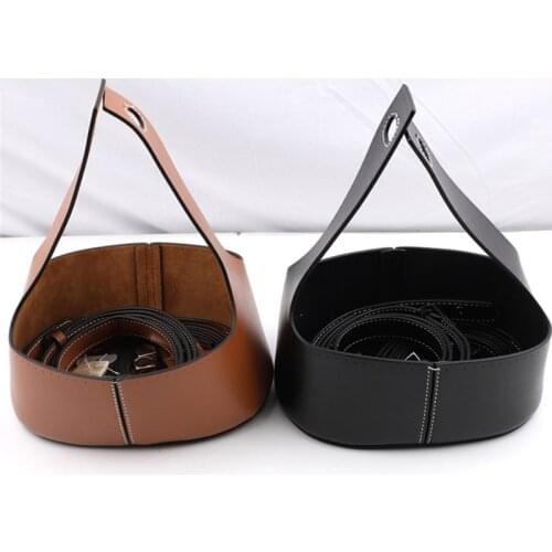 1 Set PU Leather Bag Bottom Shoulder Strap Woven Bucket Bag Replacement Handmade Handbag DIY Purse Accessories