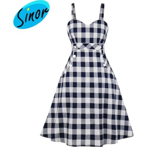 Small collection retro suspender dress 2021 summer Express show slim Plaid Dress 2180 office banquet Dress Bridesmaid Dress