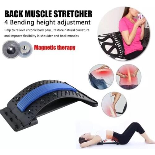 Back stretch massager gym equipment for home workout Training spine pain relief lumbar support relaxation fitness accessories