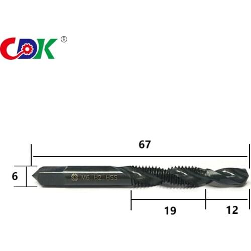 One pcs M6 Hand Tap Drill Bits HSS Screw Combination Thread Metalworking Square Shank Machine Taps Metric Plug