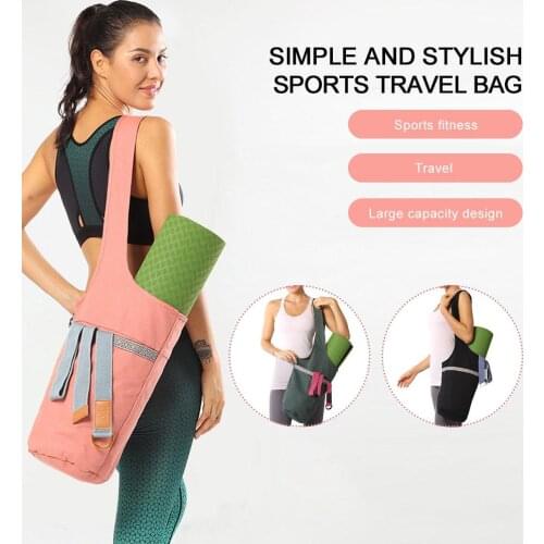 Fashion Yoga Mat Bag Canvas Yoga Bag Large Size Pocket Fit Most Size Mats Yoga Mat Tote Sling Carrier Fitness Supplies