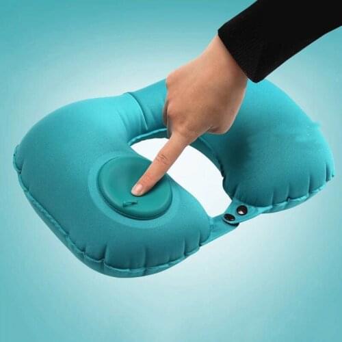 Lanke Inflatable U-shaped Pillows Travel Outdoor Portable Pillow Neckrest Travel Folding Slow Rebound Train Plane Office Travel