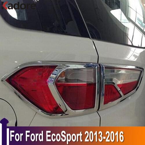 For Ford Ecosport 2013 2014 2015 2016 ABS Chrome Rear Back Light Lamp Cover Trim Tail Light Sticker Frame Exterior Accessories