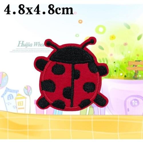 50pcs/lot Embroidery Patches Ladybug Insect Animal Clothing Decoration Accessories DIY Heat Iron Transfers Biker Shoes