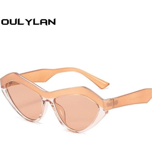 Oulylan Retro Triangle Sunglasses Women Men Irregular Cat Eye Sun Glasses Femlae Male Vintage Black Green Eyewear Trendy Style