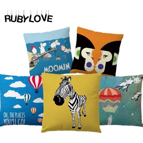 RUBYLOVE Pillow Holder Cartoon Small Animal Patterns Pillow Lumbar Pillow Midday Sleep Bus Office Backrest