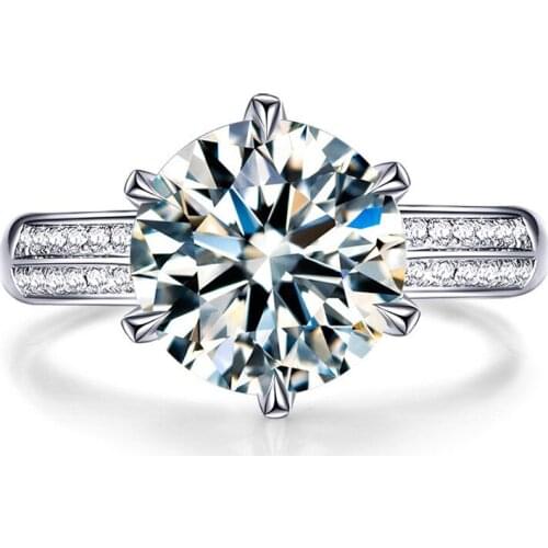 Luxury 925 Sterling Silver Love Wedding Adjustable Ring 6MM-8MM AAA Four Claw CZ Zircon Rings For Women Jewelry anillos